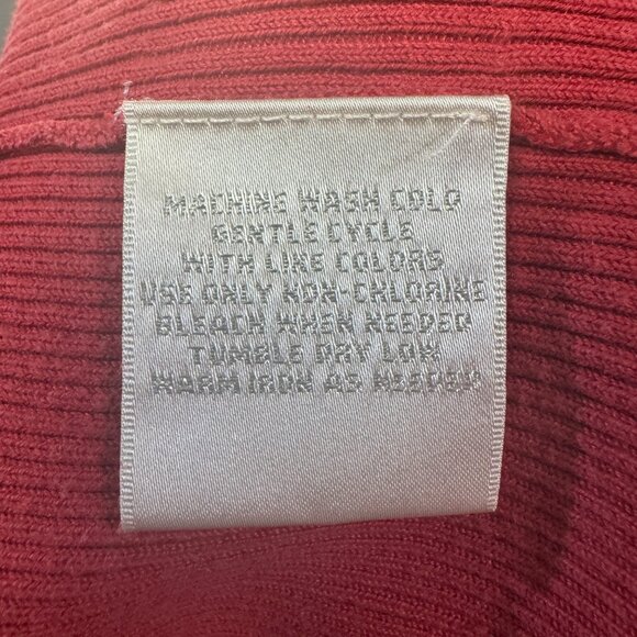 Worthington Women's Size Medium Red Knit Top With Sheer Sleeves & Button Accents - Picture 7 of 7
